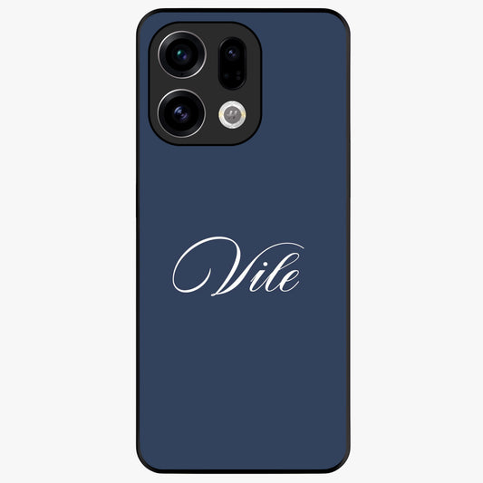 Blue Background Personalized Custom Name Glass Case showing flat back view with minimal blue background and custom name design.
