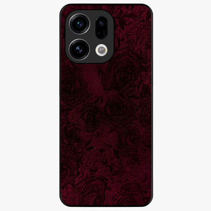 Crimson Fade Flow Glass Case showing flat back view with flowing crimson gradient artwork and glossy glass finish.