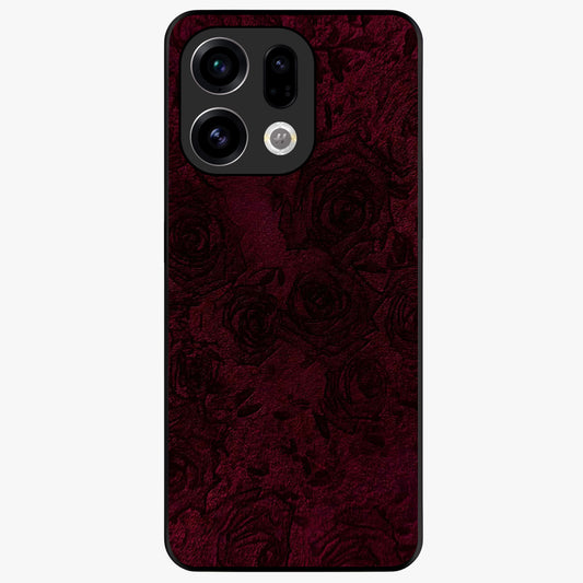 Crimson Fade Flow Glass Case showing flat back view with flowing crimson gradient artwork and glossy glass finish.