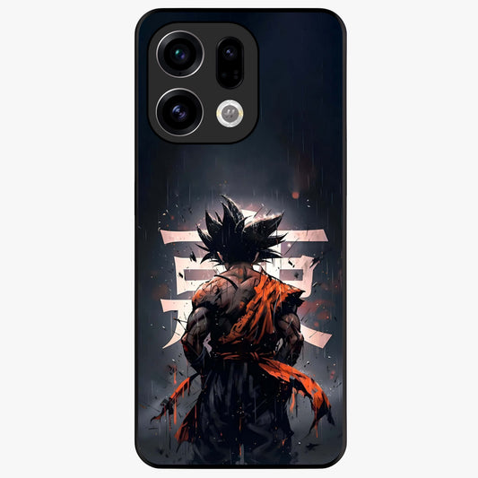 Dark Warrior In Rain Glass Case showing flat back view with warrior artwork in rainy atmosphere and glossy glass finish.