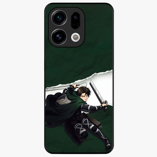 Emerald War Vanguard Glass Case showing flat back view with powerful warrior themed artwork and glossy glass finish.