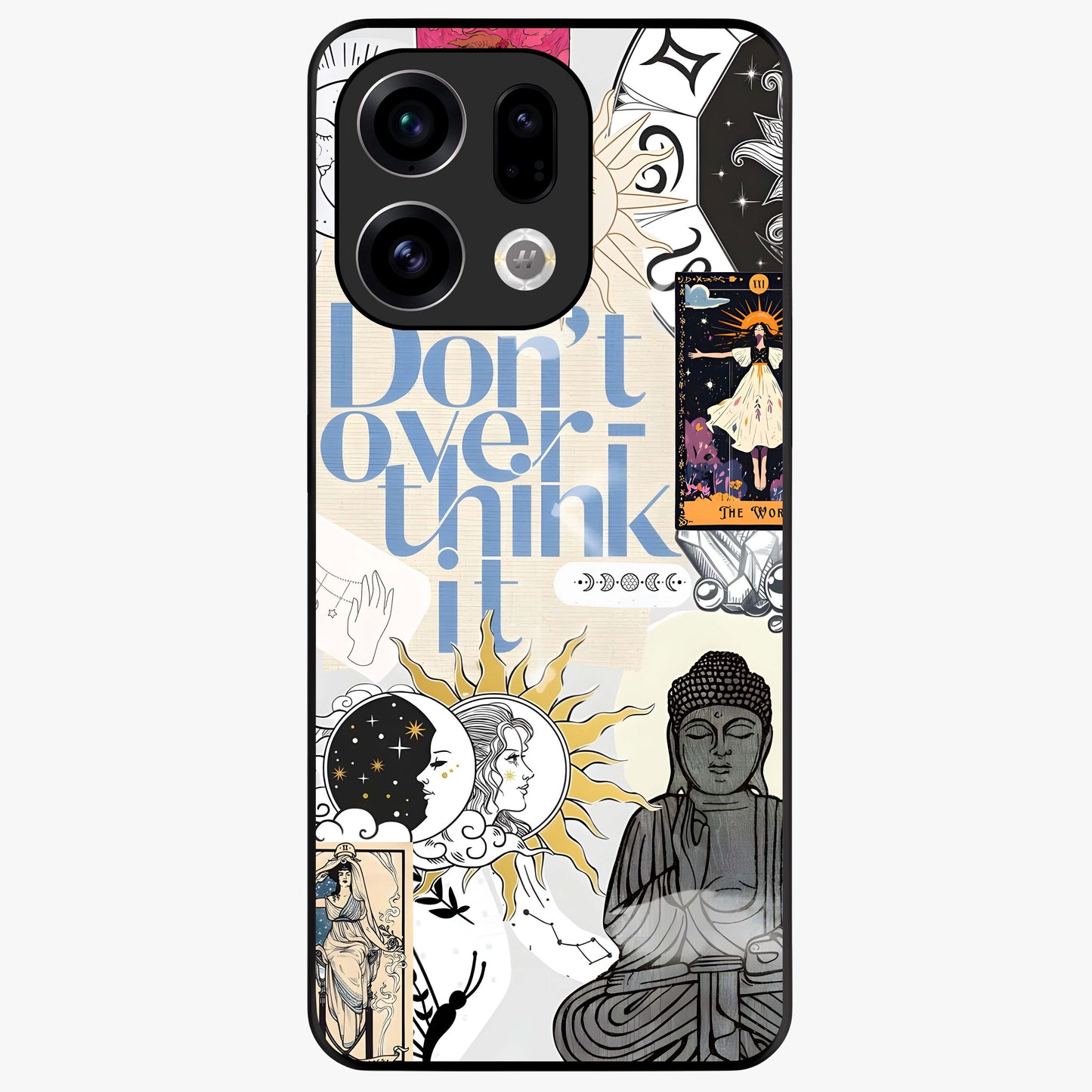 Ethereal Thoughts Glass Case showing flat back view with dreamy artistic artwork and glossy glass finish.