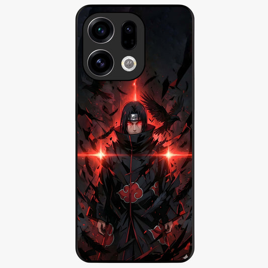 Focused Blade Discipline Glass Case showing flat back view with warrior sword themed artwork and glossy glass finish.