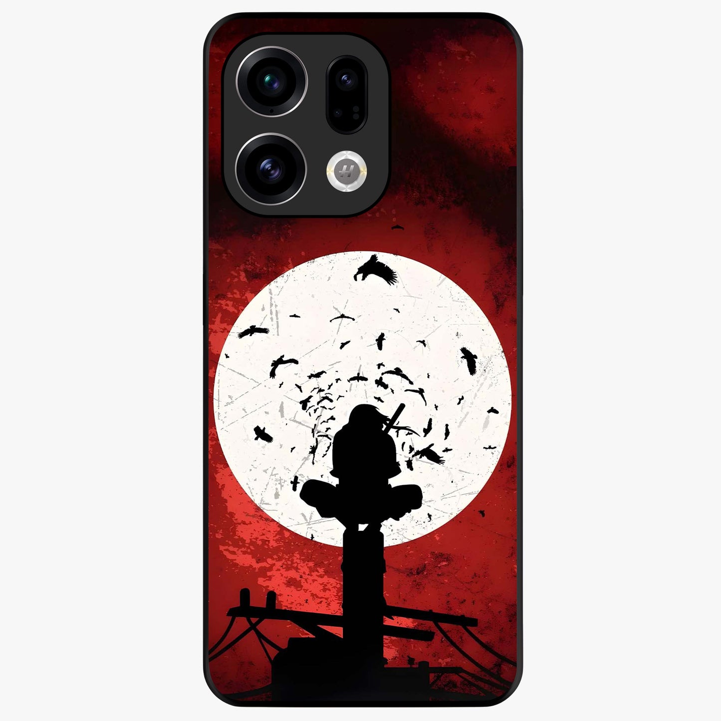 Itachi Limited Edition Naruto Anime Glass Case showing flat back view with iconic anime character artwork and glossy glass finish.
