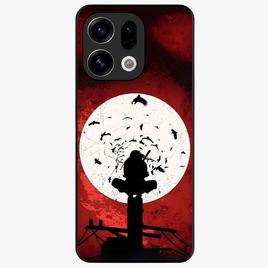 Itachi Limited Edition Naruto Anime Glass Case showing flat back view with iconic anime character artwork and glossy glass finish.
