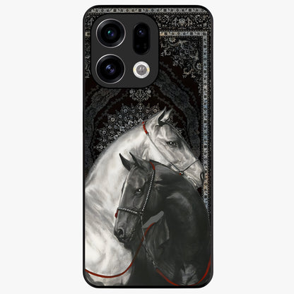 Majestic Ride Legacy Glass Case showing flat back view with powerful automotive inspired artwork and glossy glass finish.