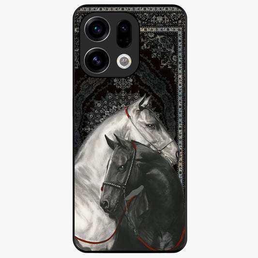 Majestic Ride Legacy Glass Case showing flat back view with powerful automotive inspired artwork and glossy glass finish.