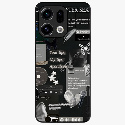 Midnight Love Echo Glass Case showing flat back view with romantic midnight themed artwork and glossy glass finish.
