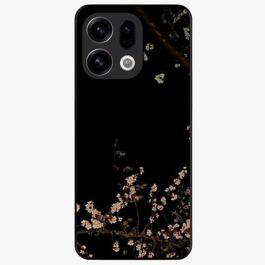 Petal Moon Light With Custom Name Glass Case showing flat back view with floral moonlight artwork and personalized name design.