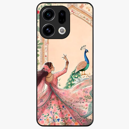 Royal Grace Muse Glass Case showing flat back view with elegant artistic artwork and glossy glass finish.
