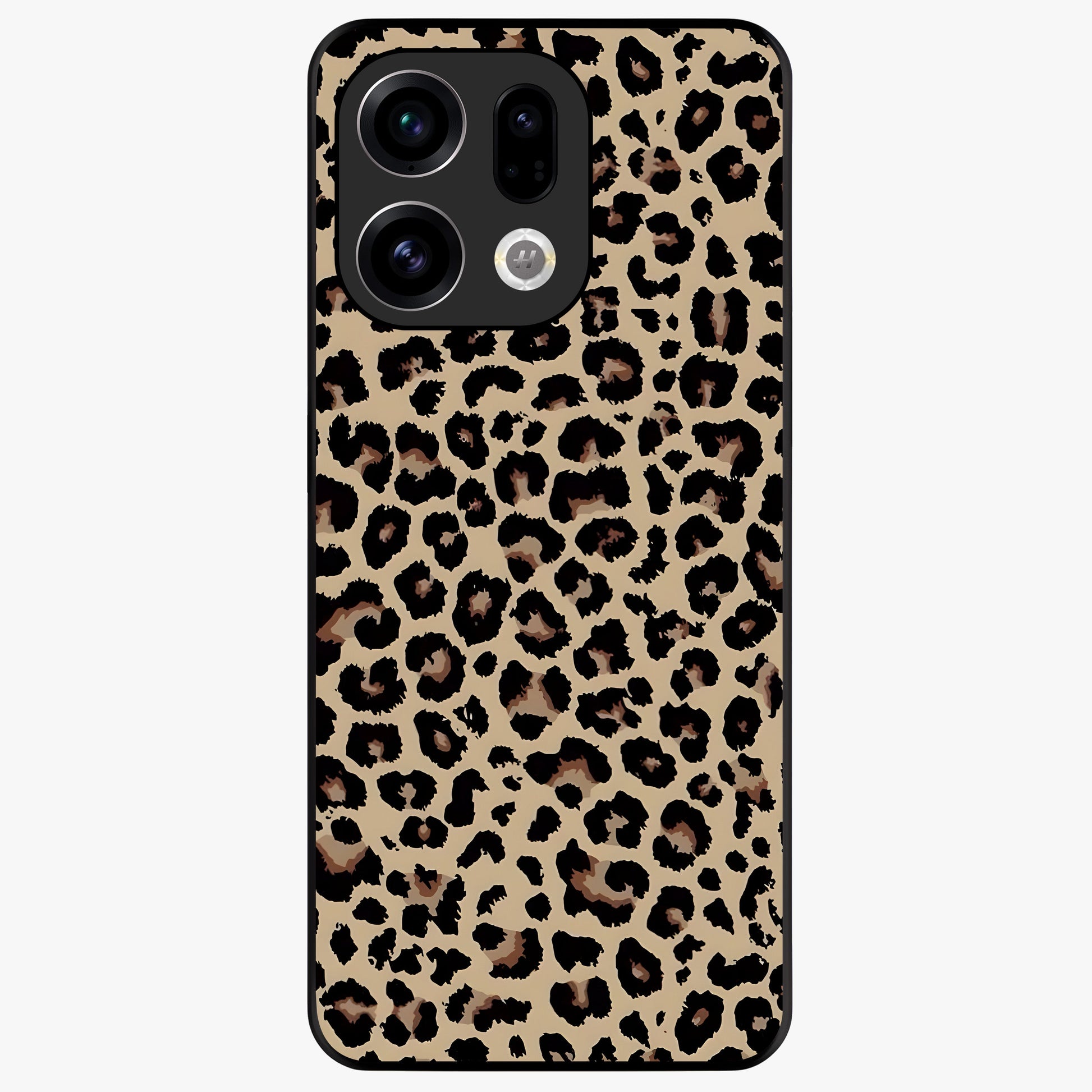 Savage Chic Pattern Glass Case showing flat back view with stylish patterned artwork and glossy glass finish.