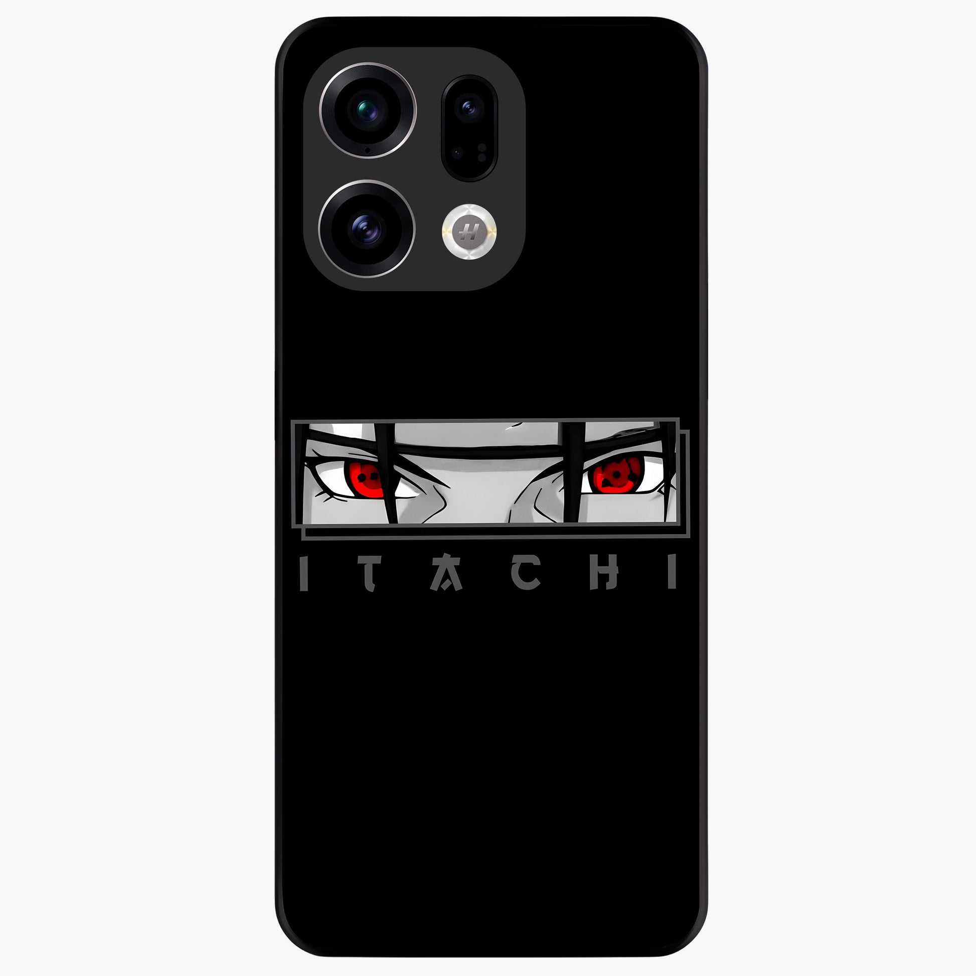 Scarlet Gaze Dominance Glass Case showing flat back view with striking red themed artwork and glossy glass finish.