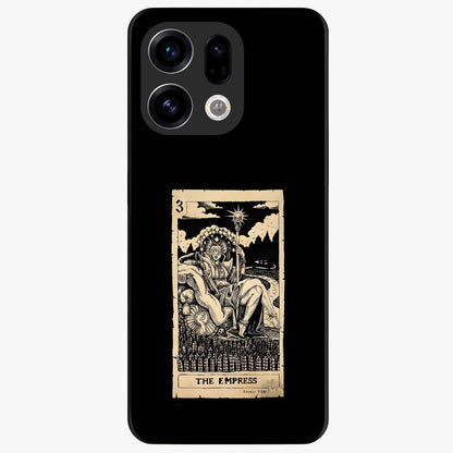 The Empress Glass Case showing flat back view with regal feminine artwork and glossy glass finish.