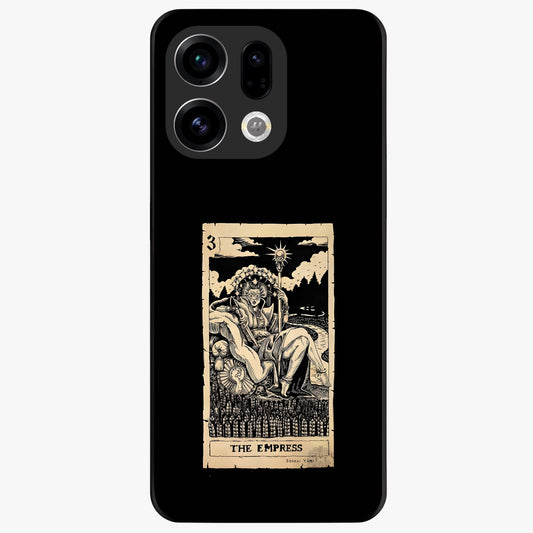 The Empress Glass Case showing flat back view with regal feminine artwork and glossy glass finish.