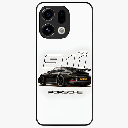 Turbo Legacy Icon Glass Case showing flat back view with iconic sports car inspired artwork and glossy glass finish.