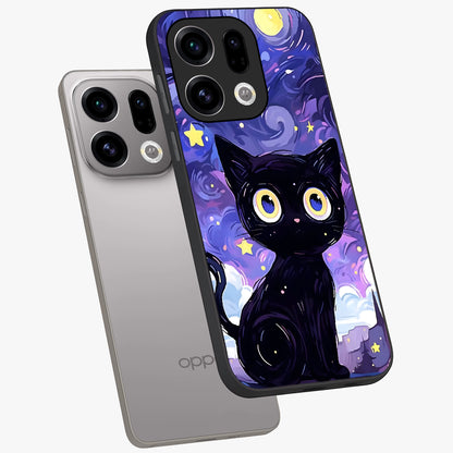 Abstract Cat Art Glass Case displayed in angled mockup highlighting modern abstract cat artwork and sleek glass surface.