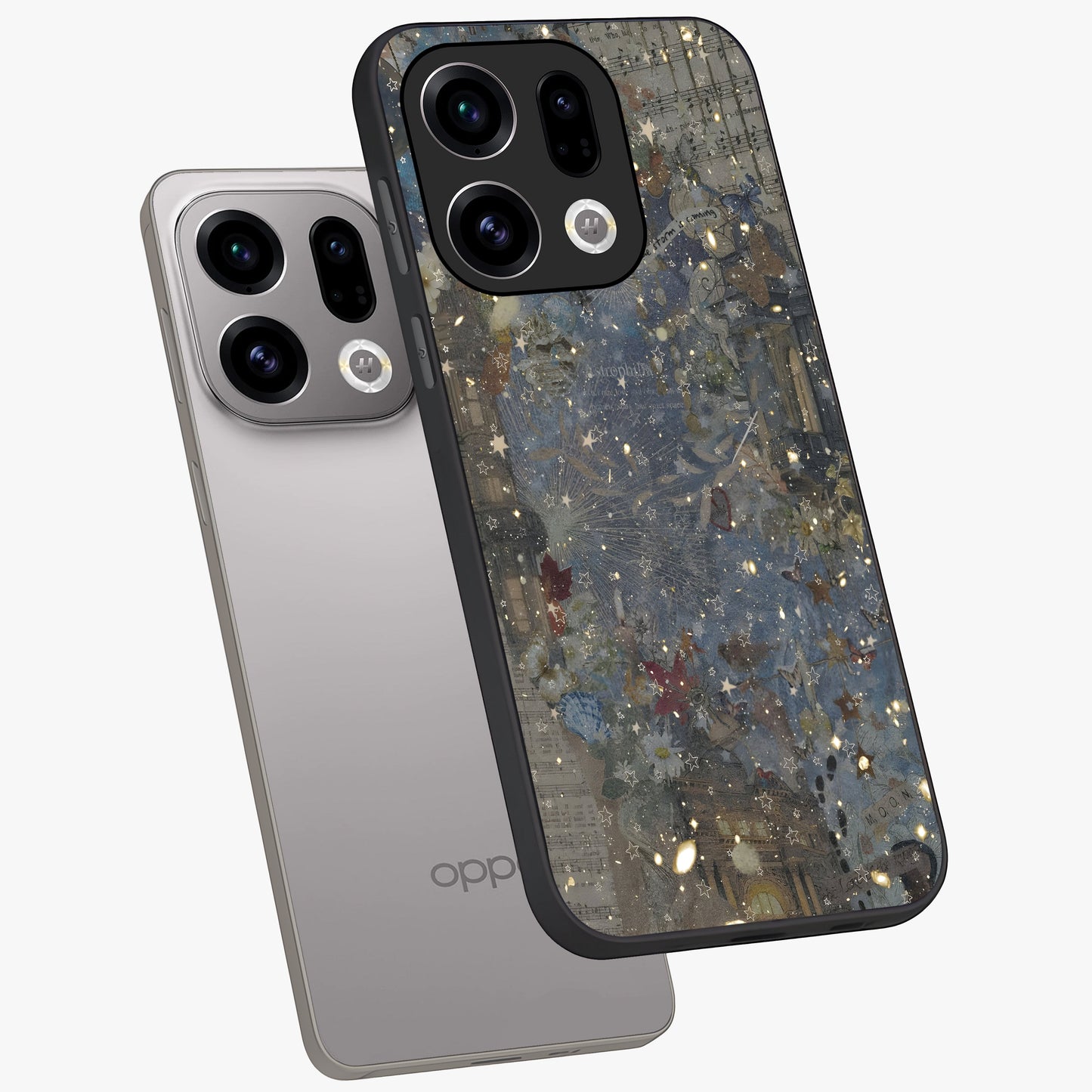 Aesthetic Astrolophia Glass Case displayed in angled mockup highlighting artistic aesthetic elements and smooth glass surface.