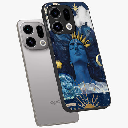 Aesthetic Lord Shiva Glass Case displayed in angled mockup highlighting spiritual Shiva illustration and sacred aesthetic design.