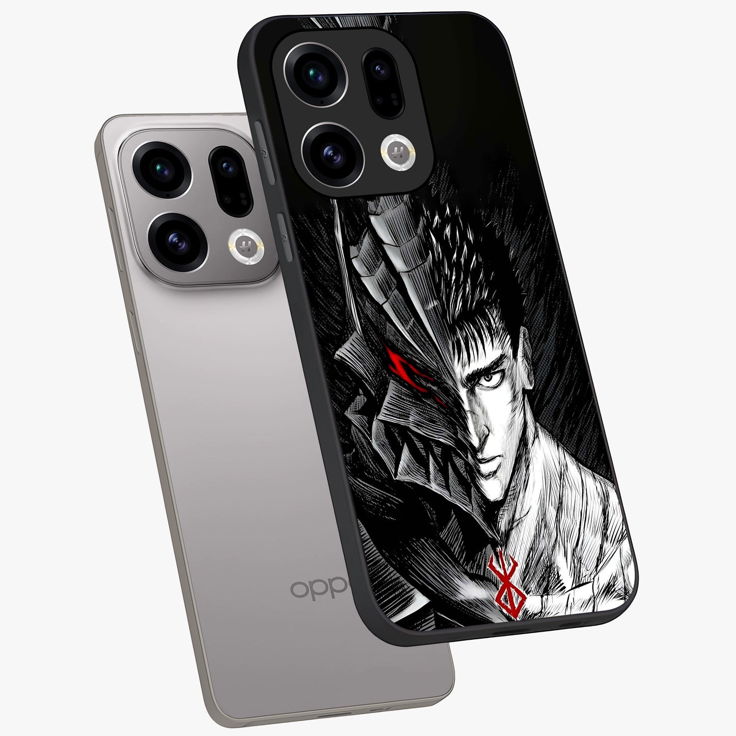 Berserker Blood Oath Glass Case displayed in angled mockup highlighting dark fantasy graphic design and powerful theme.