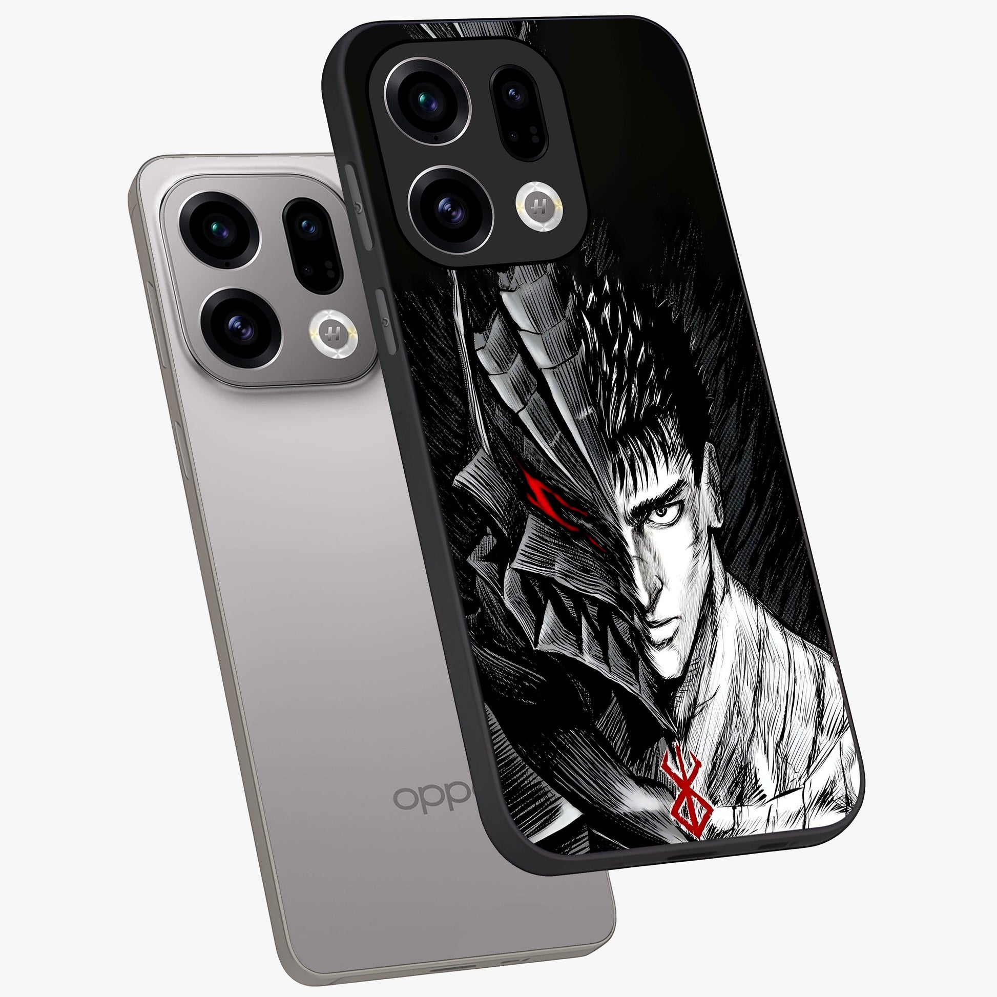 Berserker Blood Oath Glass Case displayed in angled mockup highlighting dark fantasy graphic design and powerful theme.