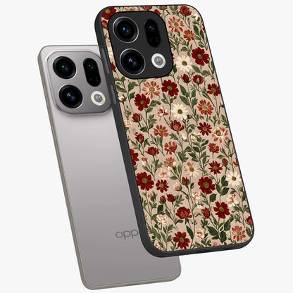 Biege Flower With Leaf Glass Case displayed in angled mockup highlighting minimal floral leaf design and elegant aesthetic.
