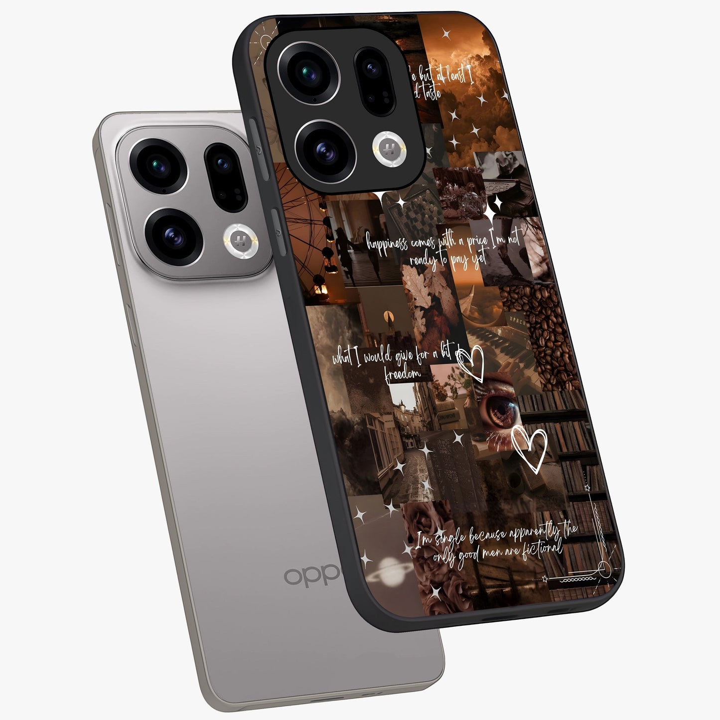 Bittersweet Aesthetic Chaos Glass Case displayed in angled mockup highlighting expressive abstract artwork and edgy aesthetic theme.