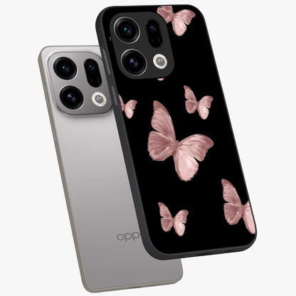Butterfly Pattern Glass Case displayed in angled mockup highlighting delicate butterfly design and aesthetic pattern style.