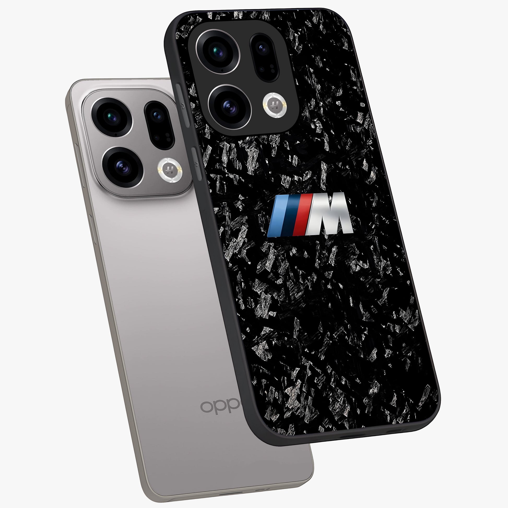 Carbon Speed Mark Glass Case displayed in angled mockup highlighting racing inspired carbon design and sleek aesthetic style.