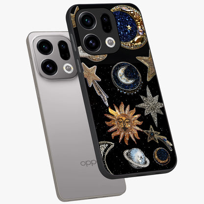 Celestial Gem Constellations Glass Case displayed in angled mockup highlighting gemstone inspired constellation design.