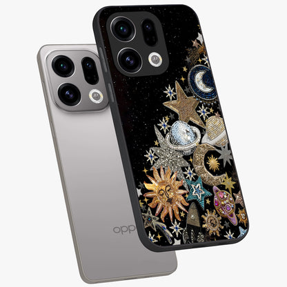 Cosmic Sparkle Dreams Glass Case displayed in angled mockup highlighting dreamy star sparkle design with celestial aesthetic.