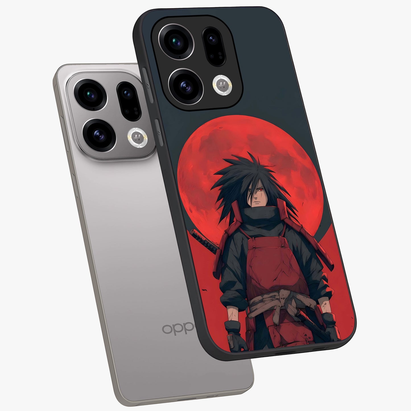 Crimson Moon Warlord Glass Case displayed in angled mockup highlighting dramatic crimson moon design with fantasy aesthetic.
