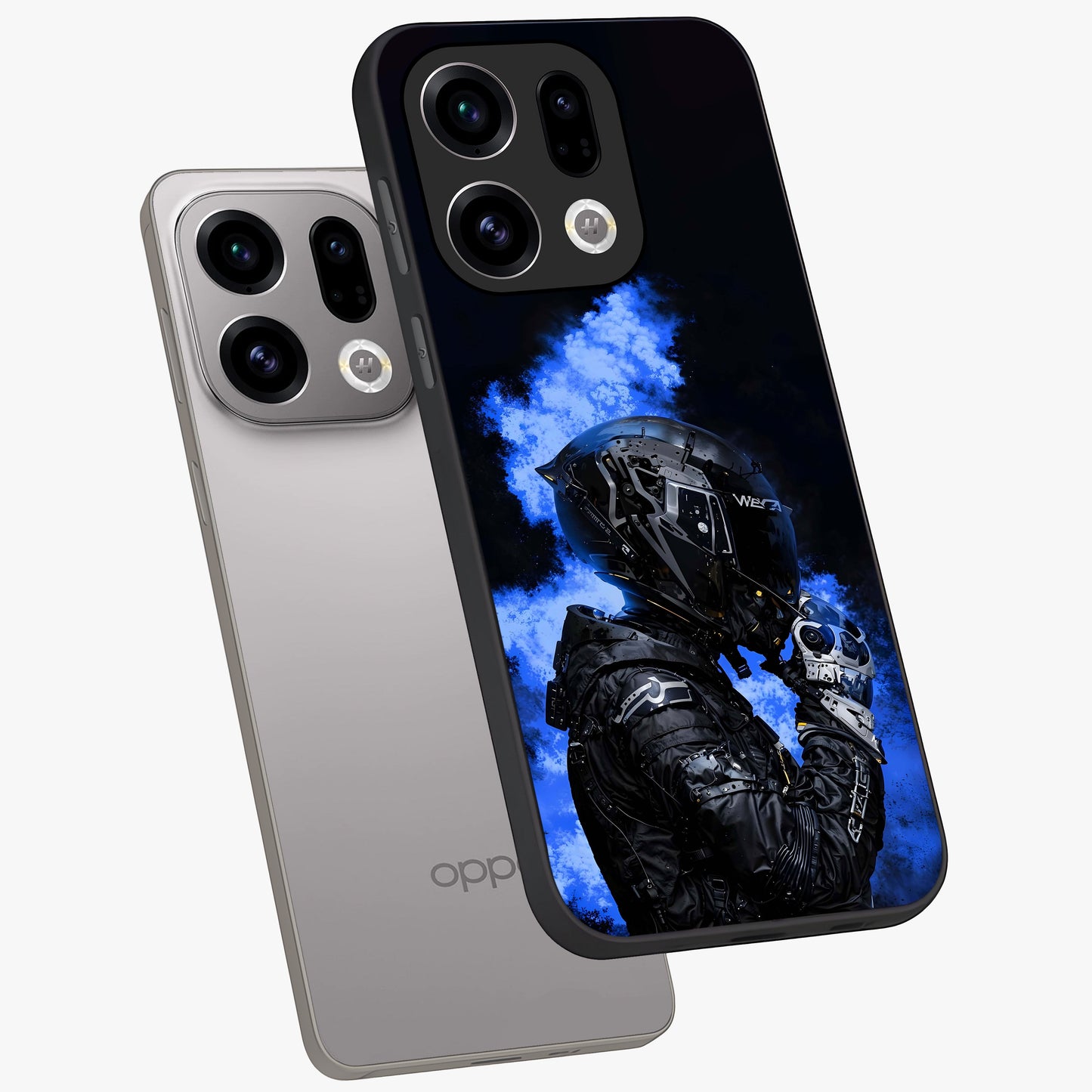 Cyber Sentinel Protocol Glass Case displayed in angled mockup highlighting digital cyber design with sci-fi aesthetic style.