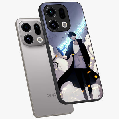 Dark Lightning Anime Warrior Glass Case displayed in angled mockup highlighting powerful lightning themed anime illustration.