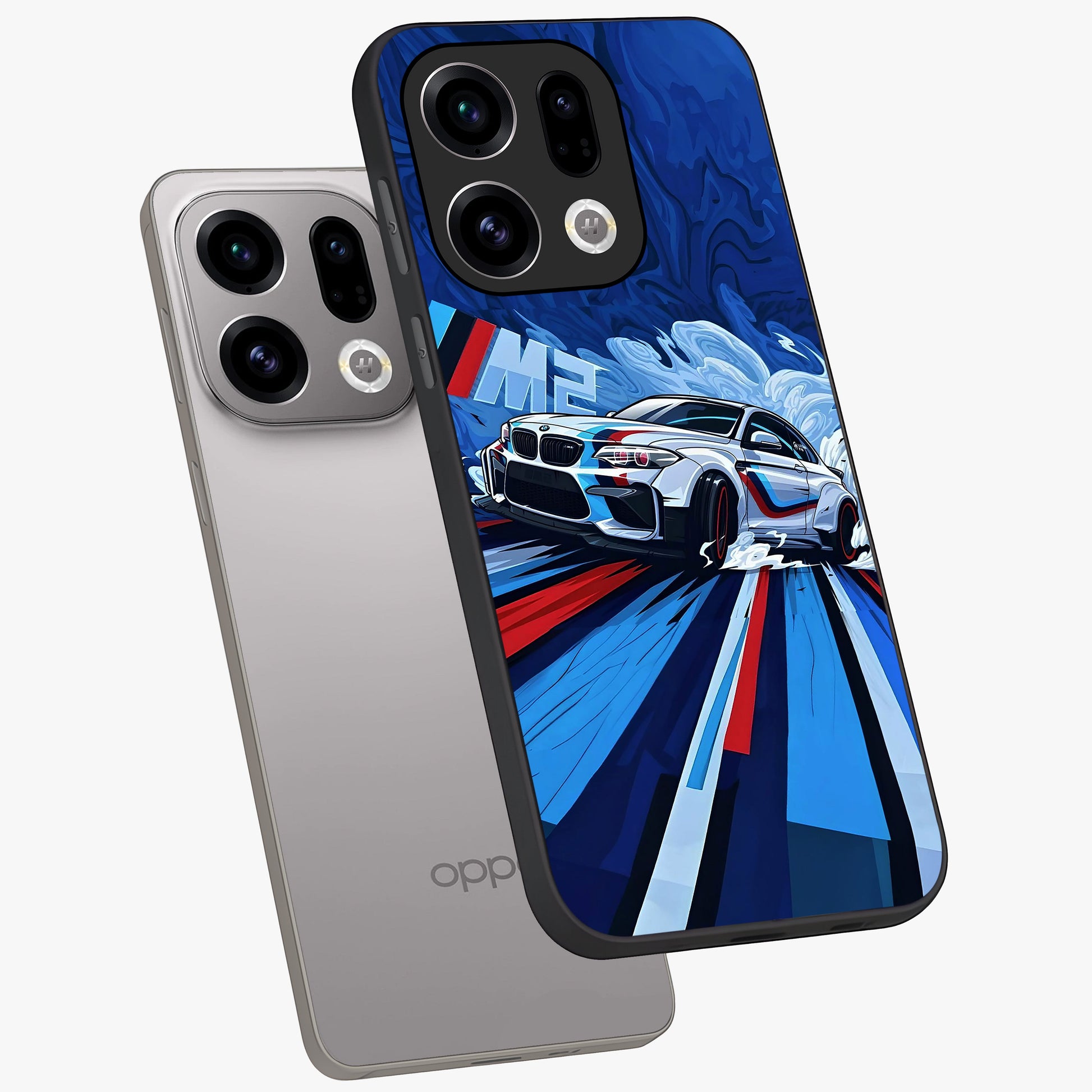 Drift Power Rush Glass Case displayed in angled mockup highlighting powerful drift car design with sporty aesthetic style.