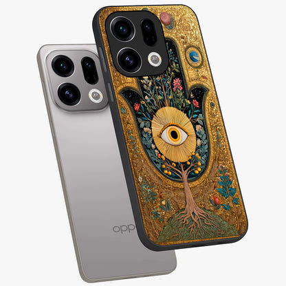 Ethereal Evil Eye Glass Case displayed in angled mockup highlighting protective evil eye symbol with spiritual aesthetic design.