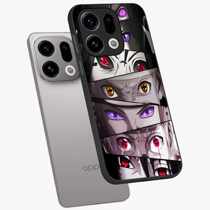 Eyes of Destiny Glass Case displayed in angled mockup highlighting bold eye illustration with mystical aesthetic style.
