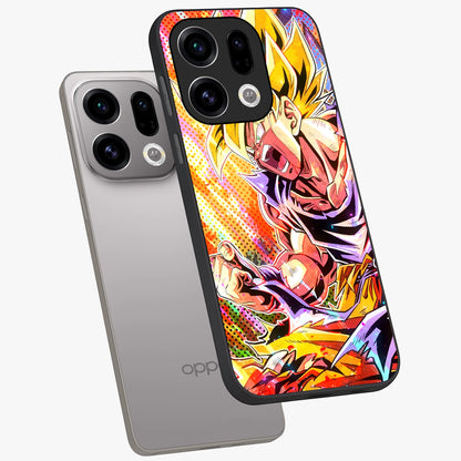Firing Goku Glass Case displayed in angled mockup highlighting dynamic anime character design with action aesthetic.