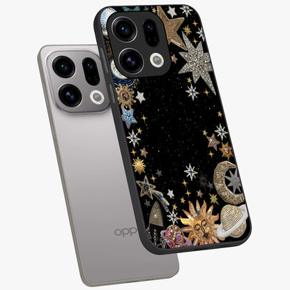 Galactic Jewel Stars Glass Case displayed in angled mockup highlighting shining celestial star design with cosmic aesthetic style.