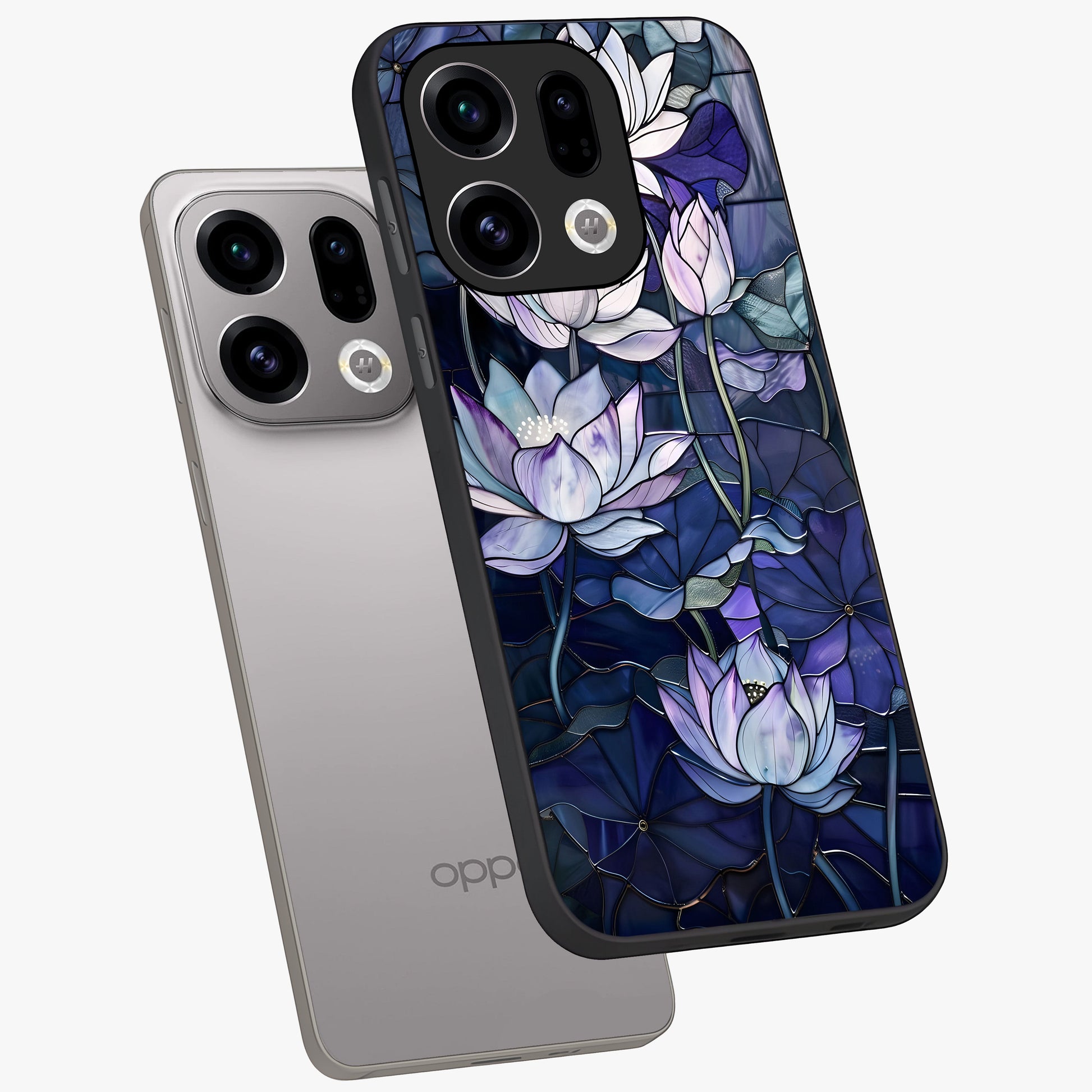 Gloss Petal Rush Glass Case displayed in angled mockup highlighting vibrant petal design with elegant floral aesthetic.