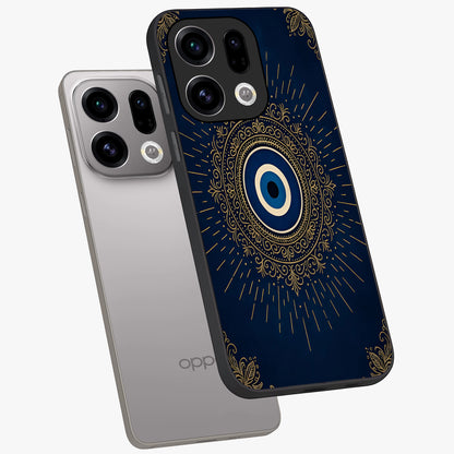 Golden Celestial Charm Glass Case displayed in angled mockup highlighting sparkling cosmic charm design with celestial aesthetic.