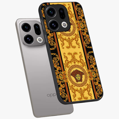 Golden Lotus Glow Glass Case displayed in angled mockup highlighting radiant lotus illustration with spiritual aesthetic.