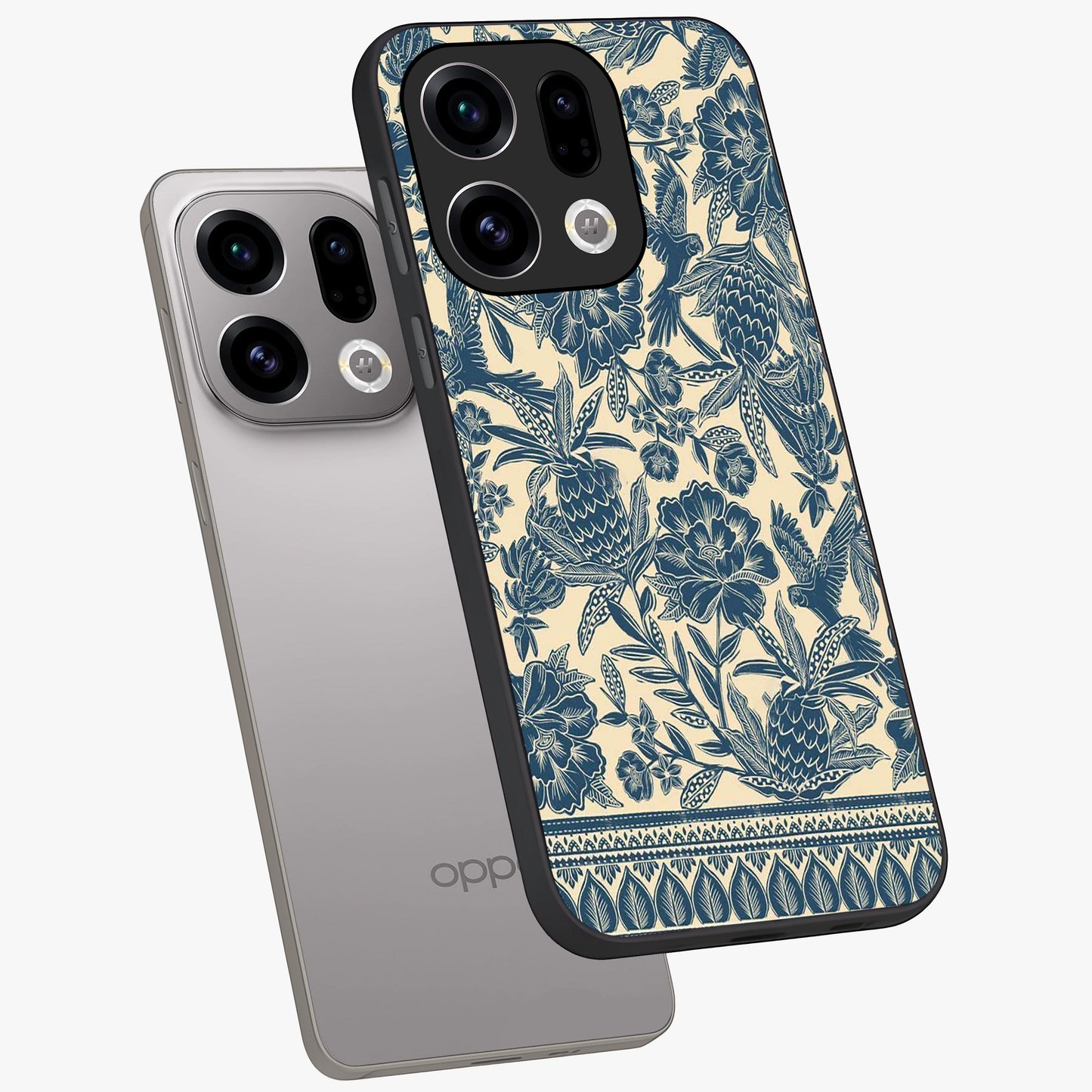 Heirloom Wild Bloom Glass Case displayed in angled mockup highlighting botanical bloom design with classic aesthetic style.