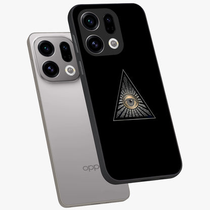 Illuminati Evil Glass Case displayed in angled mockup highlighting dark occult inspired design with bold aesthetic style.