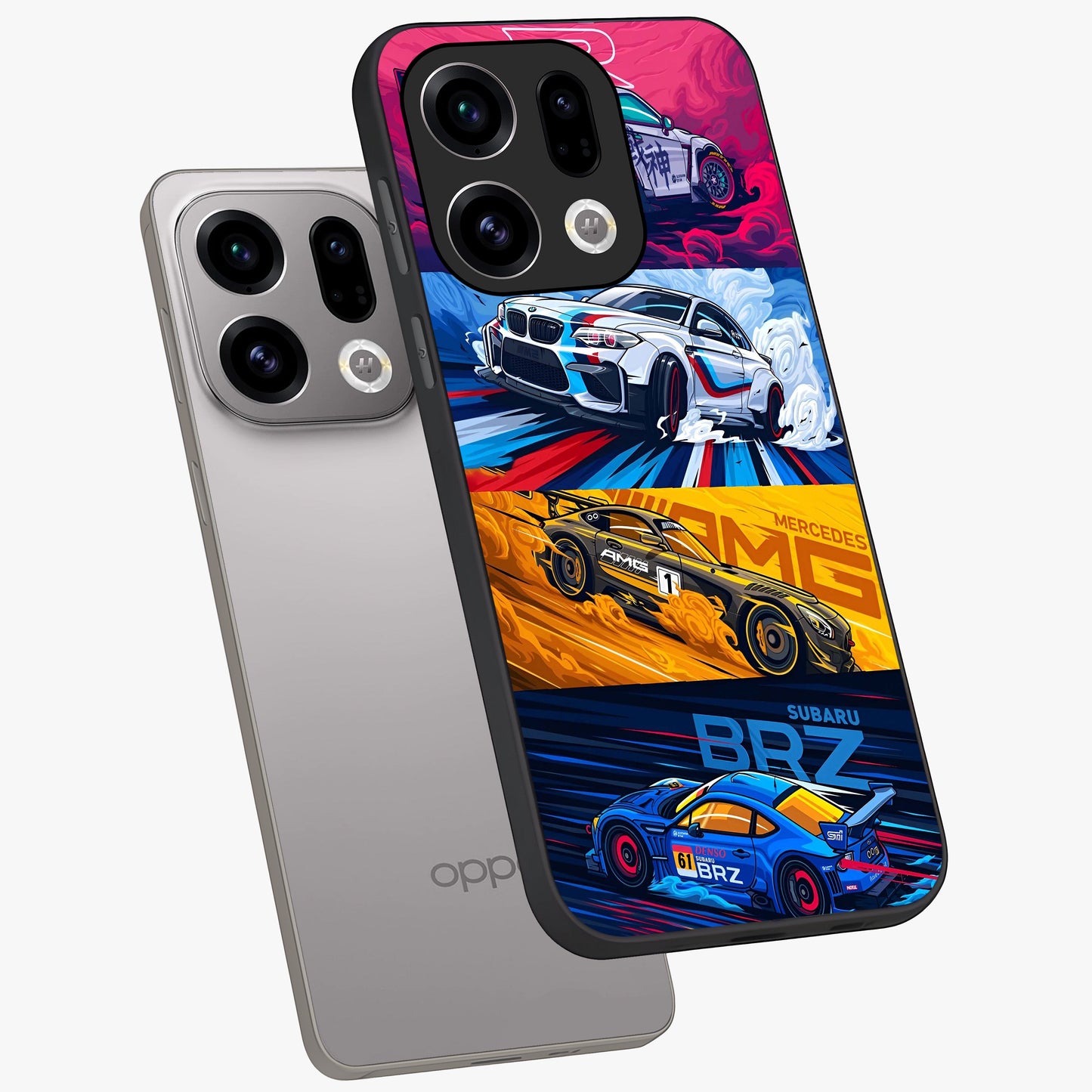 JDM Sports Car Glass Case displayed in angled mockup highlighting sleek Japanese racing car design with automotive aesthetic.