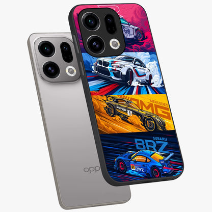 JDM Sports Car Glass Case displayed in angled mockup highlighting sleek Japanese racing car design with automotive aesthetic.