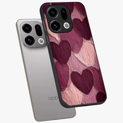Layered Paper Hearts Glass Case displayed in angled mockup highlighting creative paper craft heart design with romantic aesthetic.