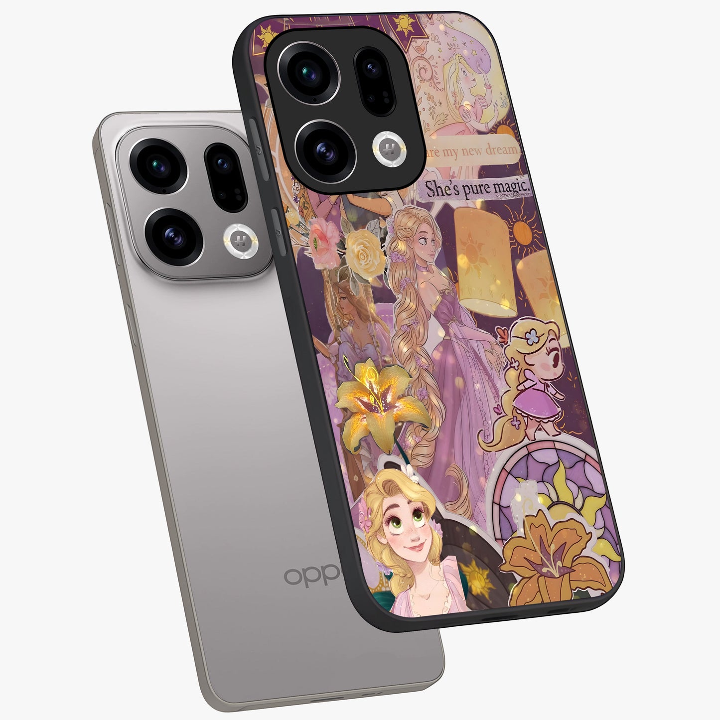 Magical Tangled Dream Glass Case displayed in angled mockup highlighting whimsical fantasy design with magical aesthetic.