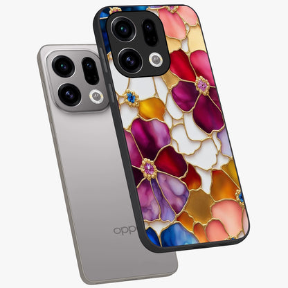 Marble Flower Pattern Glass Case displayed in angled mockup highlighting elegant marble floral design with modern aesthetic.