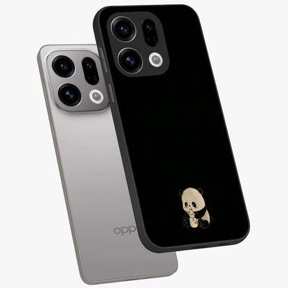 Midnight Panda Love Glass Case displayed in angled mockup highlighting adorable panda illustration with midnight aesthetic.