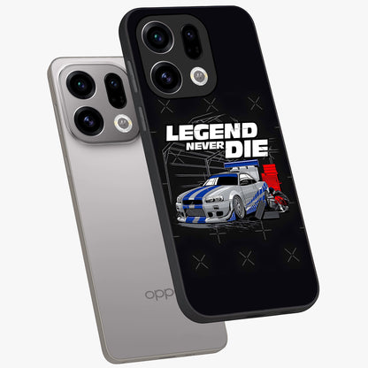 Midnight Racing Legacy Glass Case displayed in angled mockup highlighting dynamic automotive design with bold midnight aesthetic.
